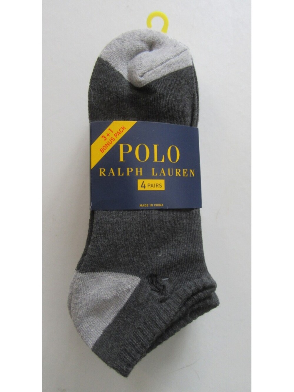 Polo Ralph Lauren Mens Low Cut Socks Charcoal Grey 4 pack